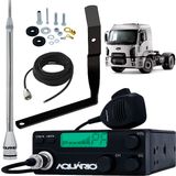 Rádio Px 40 Canais Rp-40 Antena Px Alongador 60cm Marinox 2,70 Metros Cabo 5,5 Metros Suporte Dianteiro Ford Cargo Lado Motorista