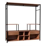 Guarda Roupa Closet Casal Industrial 174cm 2 Gavetas Barcelona Demolição/preto - Artefamol