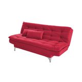 Sofá-cama 3 Lugares Casal Pratic Suede Liso Vermelho