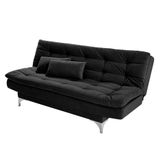 Sofá-cama 3 Lugares Casal Pratic Suede Liso Preto