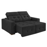 Sofá 3 Lugares Retrátil E Reclinável Roma Suede Grafite 180 Cm