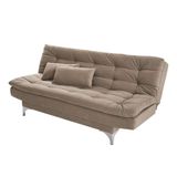 Sofá-cama 3 Lugares Casal Pratic Suede Liso Chocolate