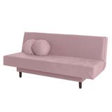 Sofá-cama Casal 3 Lugares Jimmy Suede Rosa Claro