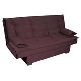 Sofá-cama 3 Lugares Esmeralda Veludo Roxo