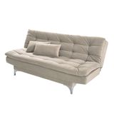 Sofá-cama 3 Lugares Casal Pratic Suede Liso Areia