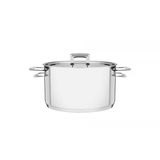 Caçarola Tramontina Brava Funda em Aço Inox Fundo Triplo com Tampa Plana e Alças 20 cm 3,6 L Tramontina
