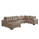 Sofá De Canto 6 Lugares Dijon Com Chaise Esquerdo E Entrada Usb Suede Chocolate