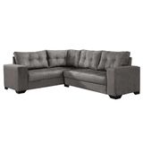 Sofá De Canto 5 Lugares Bia Suede Cinza