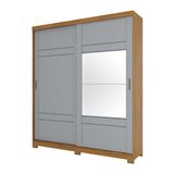 Guarda-roupa Casal Com Espelho Turin 2 Pt 3 Gv Nature E Cinza