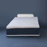 Colchão Solteiro Mola Ensacada Guldi Macio (25x88x188) E 1 Travesseiro Guldi Nasa Viscoelástico Azul E Branco