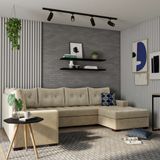 Sofá De Canto 6 Lugares Com Chaise Direito Paris Suede Animale Cinza