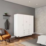 Guarda-roupa Casal Recife 4 Pt 3 Gv Branco