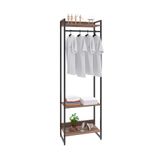 Guarda-roupa Closet Studio Nogal E Preto 60 Cm