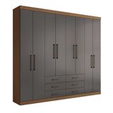 Guarda-roupa Casal Master 8 Pt 6 Gv Jatobá E Grafite