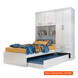 Guarda-roupa Solteiro Com Bicama Milena 4 Pt 2 Gv Flex Branco