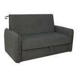 Sofá-cama Casal com Baú 2 Lugares Zaia Suede Cinza