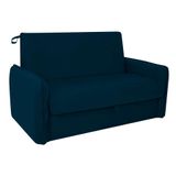 Sofá-cama Casal Com Baú 2 Lugares Zaia Suede Azul