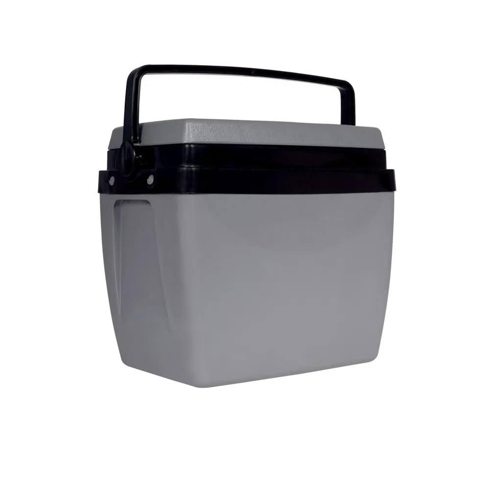 Caixa Térmica 26l Cooler Cinza Com Preto 25108176 Mor