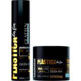 Glatten Plástica Dos Fios - Kit 100% Liso Química Leve Duo (2 Produtos)