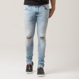 Calça Jeans Masculina Rasgo No Joelho Super Skinny Fit Zune