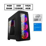 Computador Gamer Intel Core I3 4gb Ssd 120gb Vga 4gb Windows 10 - Lumitec