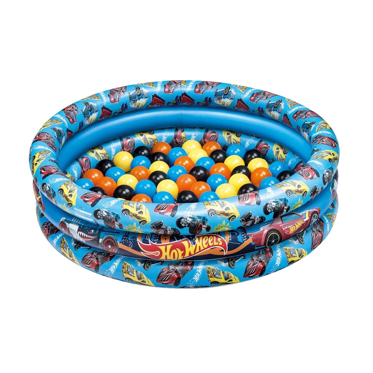 Piscina De Bolinhas Infantil Fun 8627-7 Hot Wheels Inflável Redonda Azul