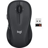 Logitech M510 Mouse De Computador Sem Fio Para Pc Com Receptor Unificador Usb - Grafite