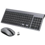 Teclado Sem Fio E Mouse Combo, Leadsail Compacto Silencioso Full Size Teclado Sem Fio E Mouse Set 2.4g Ultra-fino Design Elegante Para Windows, Compu