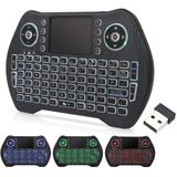 Teclado Mini Sem Fio Retroiluminado Com Combo De Mouse Touchpad, Bateria De Li-ion Recarregável E Controle Remoto Portátil Multi-mídia Para Google An