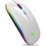 Mouse Bluetooth Sem Fio Para Laptop, Mouse Recarregável 2.4g Usb Optical Wireless Mouse, Led Slim Dual Mode (bluetooth 5.0 E 2.4g) Mouse Sem Fio Para