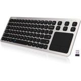 Teclado Sem Fio, Teclado Arteck 2.4g Wireless Touch Tv Com Controle De Mídia Fácil E Mouse Touchpad Embutido Teclado Sólido Inoxidável Ultra Compacto