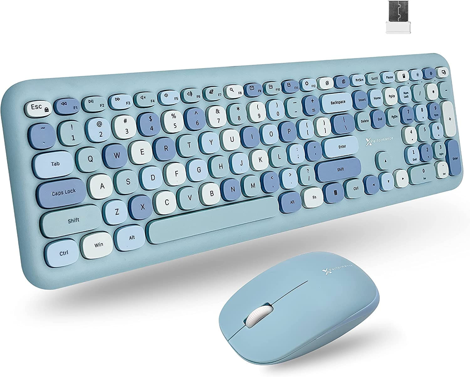 X9 Performance Colorful Keyboard And Mouse Combo - Conectividade Sem Fio 2.4g - Transforme Seu Espaço Com Um Teclado Sem Fio Bonito E Conjunto De Mou