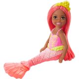 Barbie Dreamtopia Chelsea Boneca Sereia, 6,5 Polegadas Com Cabelo Cor De Coral E Cauda