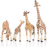 Toymany 4pcs Estatuetas Realistas De Girafa Com Filhote De Girafa, 2-7 Plástico Safari Animals Figures Family Playset Inclui Bebê, Brinquedo Educacio