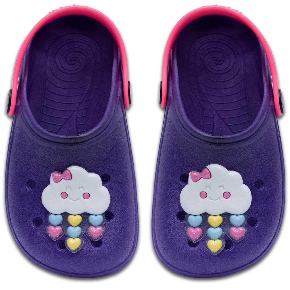 Sandalia Babuche Infantil Menina Chinelo Leve E Macio 12.41 Cor:roxo,tamanho:19/20