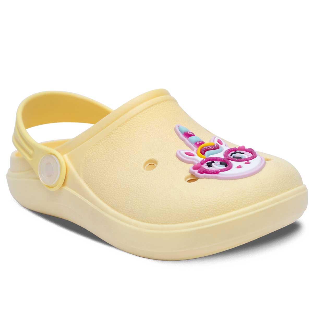 Sandalia Babuche Feminino Infantil Menina Chinelo Leve 12.31 Cor:amarelo,tamanho:21/22