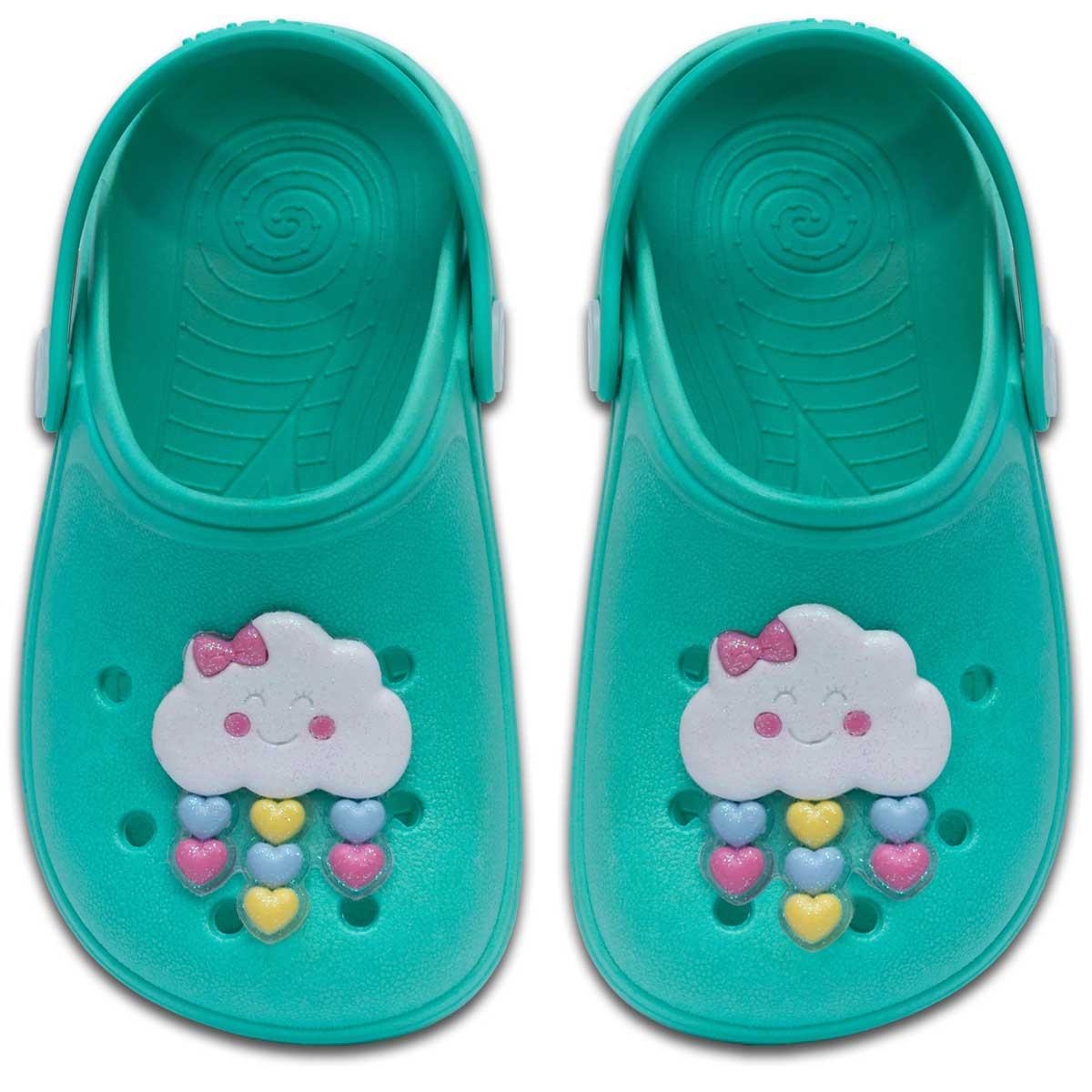 Sandalia Babuche Infantil Menina Chinelo Leve E Macio 12.41 Cor:verde,tamanho:31/32