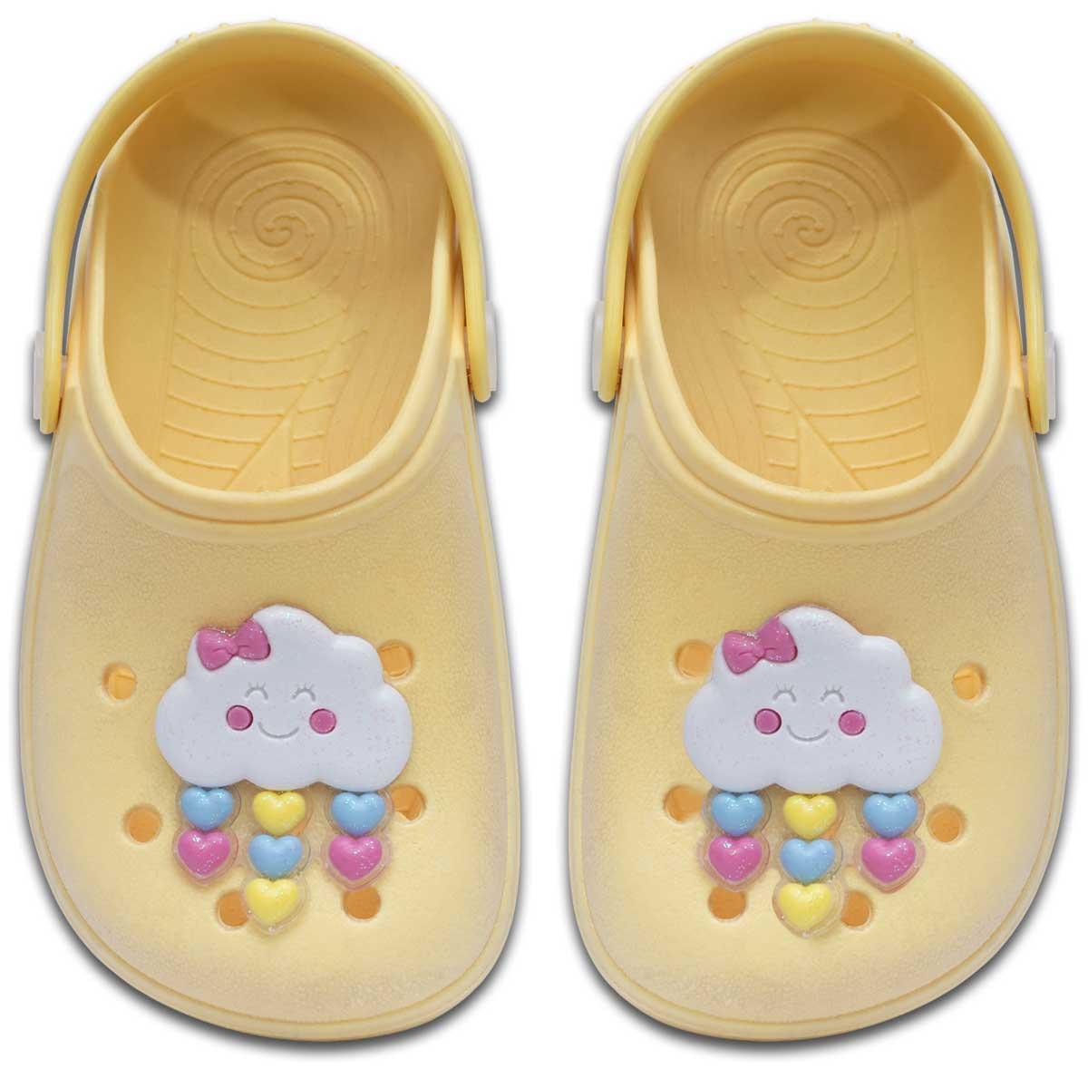 Sandalia Babuche Infantil Menina Chinelo Leve E Macio 12.41 Cor:amarelo,tamanho:25/26