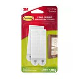 Fecho Adesivo 3m Command Grande 1,8kg Com 2 Pares Branco