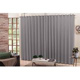 Cortina Sala Quarto Voal Liso Com Forro Cinza 4,00x2,80m