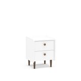 Mesa De Cabeceira 2 Gavetas Luisiana Branco - Politorno