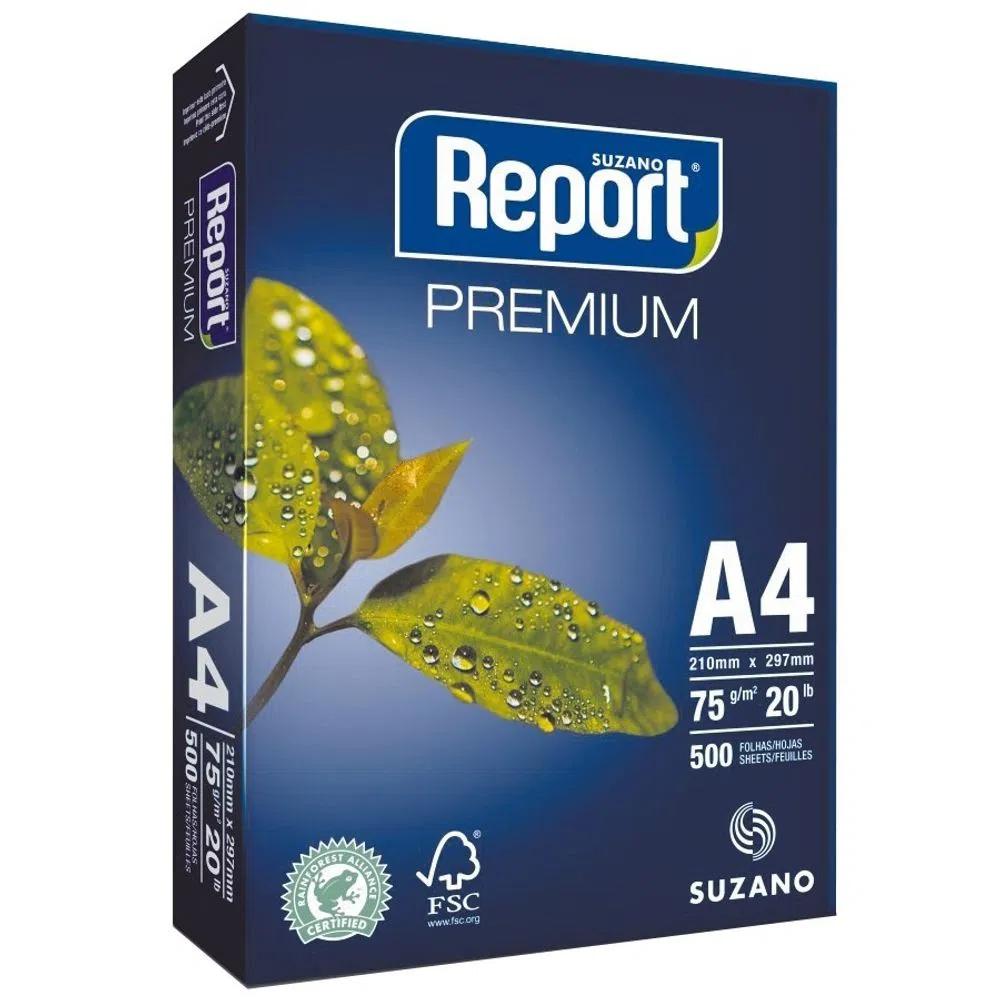 Papel  Sulfite Suzano A4 75g Resma 500 Folhas Premium Report