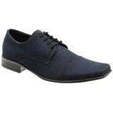 Sapato Social Masculino Bico Fino Cadarço Leve Prático Azul 41