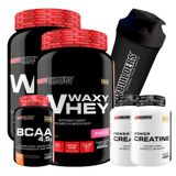 Kit 2 Waxy Whey Protein 900g+ 2 Power Creatina 100g