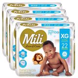 Fralda Descartável Mili Love & Care Xg 4 Pacotes C/ 22