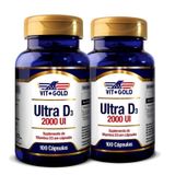 Vitamina Ultra D3 2000ui Vitgold Kit 2x 100 Cápsulas