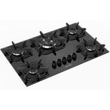 Cooktop Mueller 5 Bocas Preto Bivolt