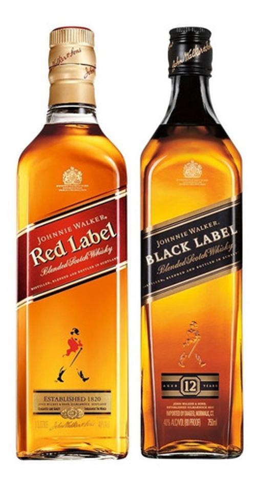 Whisky Jhonnie Walker - Red Label 1l + Black Label 1l