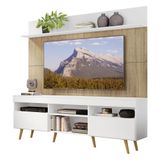 Rack Com Painel E Suporte Tv 65 Com Prateleira E Pés Retrô