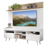 Rack Com Painel E Suporte Tv 65 Com Prateleira E Pés Retrô